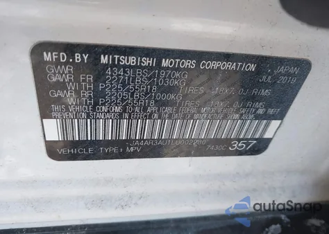 2020 Mitsubishi Outlander Sport 2.0 Se Awc z USA, uszkodzony, nr VIN JA4AR3AU1LU002280